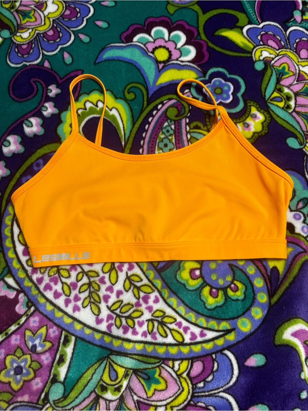 Les Mills Reebok Women's Orange Sport Bra (Estimated size Medium)